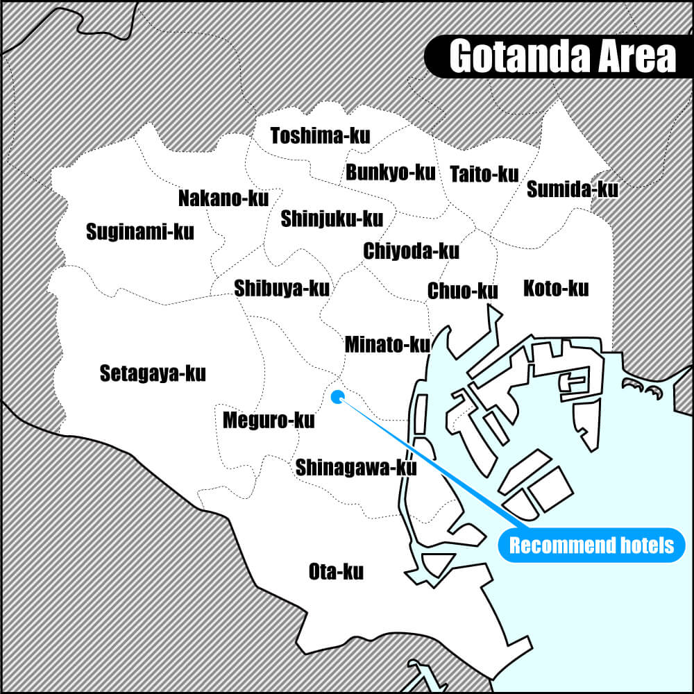 gotanda Delivery map