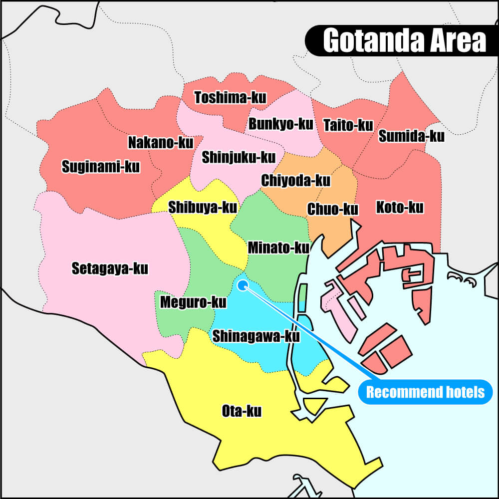 gotanda Delivery map